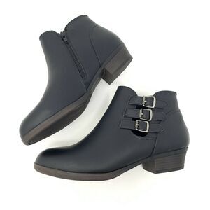 Sugar Tikki Dress Block Heel Ankle Boot Side Zip Bootie Women's Size 8.5M